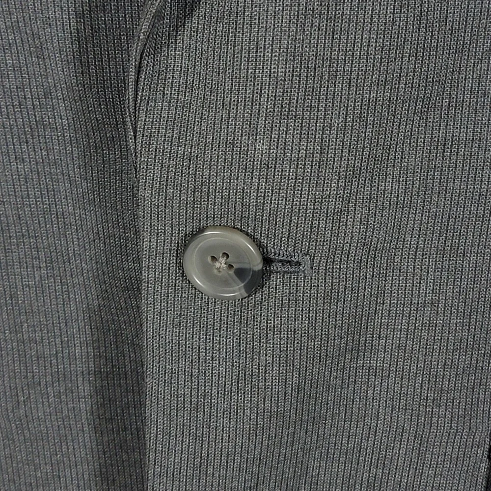 Beverly Hills Polo Club Men's Sport Coat Blazer Two Button Gray Striped Peak 36R